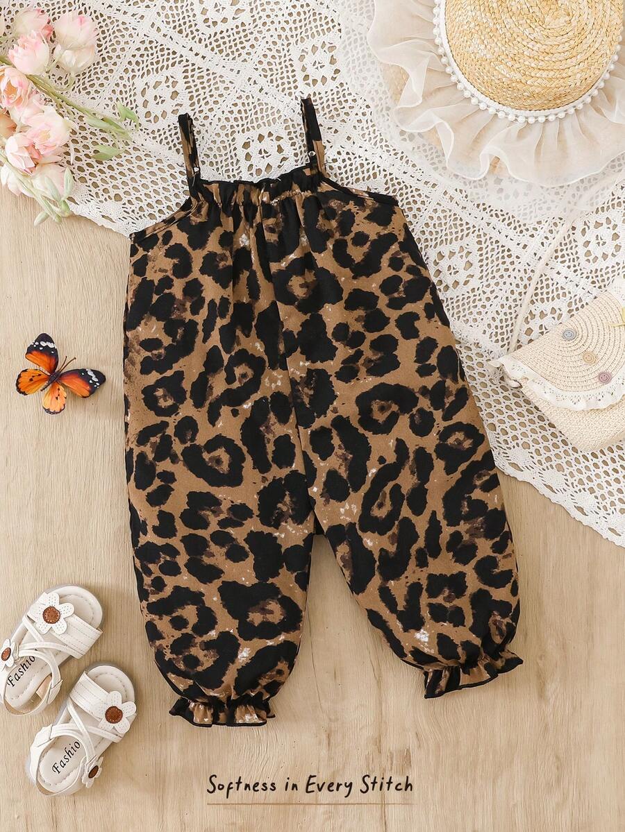 Baby Girl Casual Spaghetti Strap Jumpsuit Cute Sleeveless Summer Vacation Outfit For Newborn Infant Toddler Girls