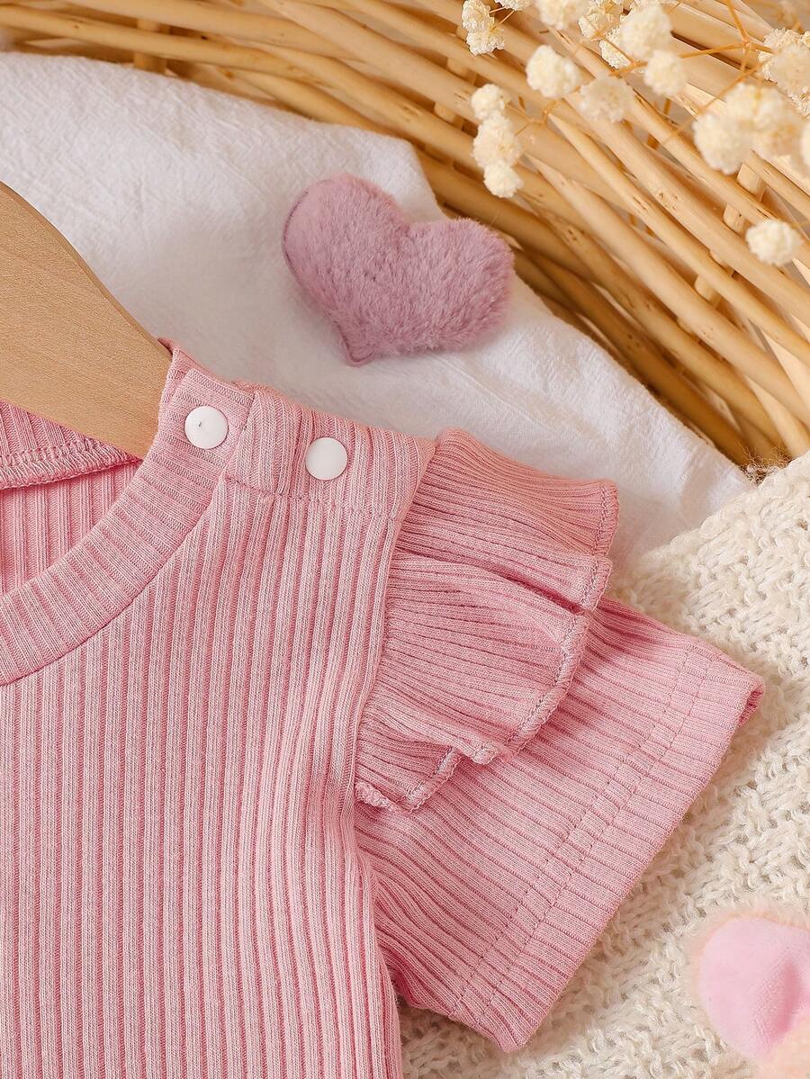 Baby Girl Strawberry Print T Shirt and Pants Set for Cute Summer Daily Wear