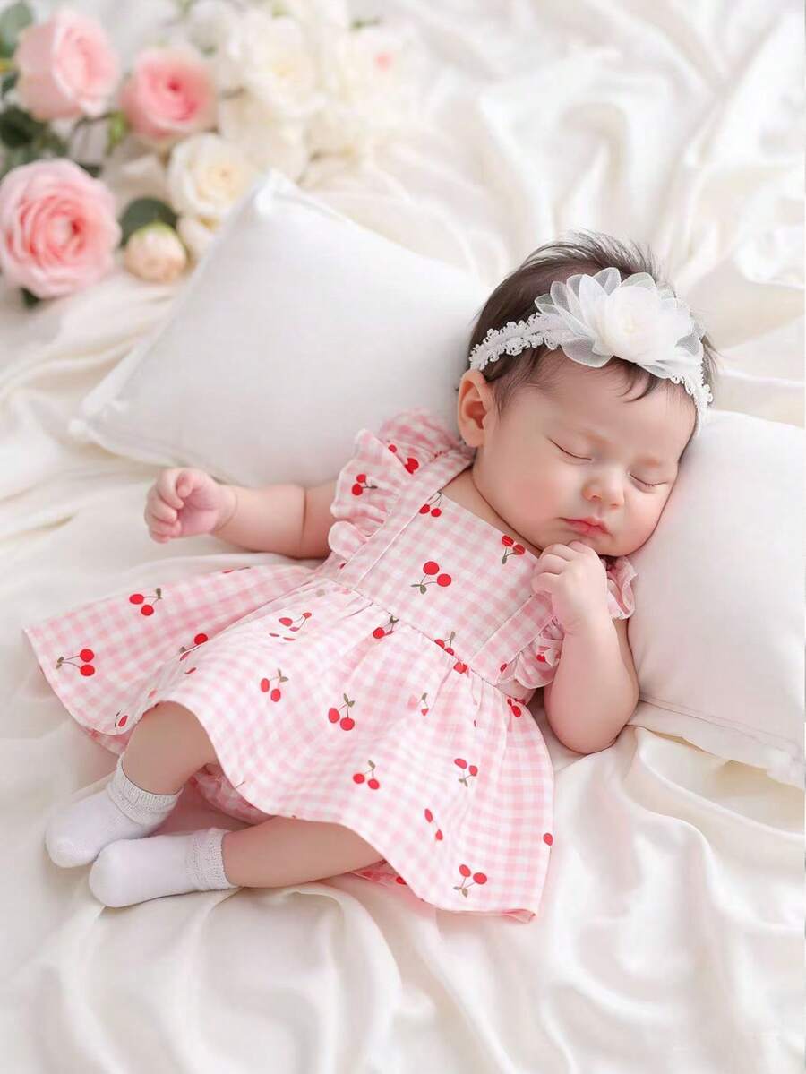 Baby Daisy Print Ruffled Hem Dress for Cute Summer Daily Wear