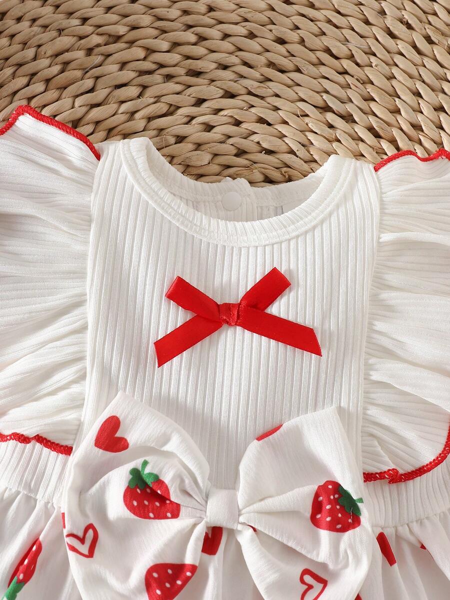 Baby Lace Collar Pink Bow Dress for Elegant Retro Summer Wear