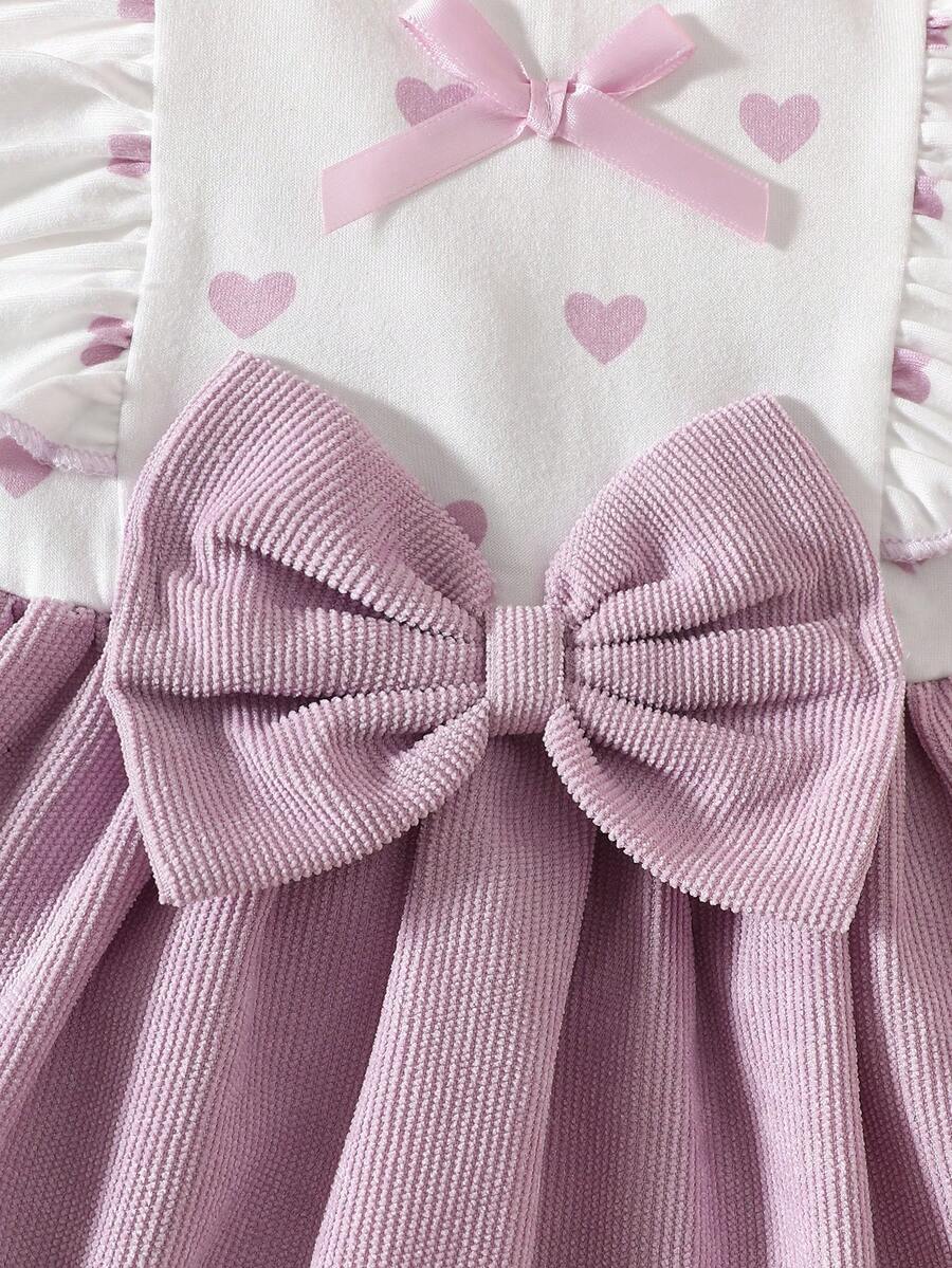 Baby Lace Collar Pink Bow Dress for Elegant Retro Summer Wear