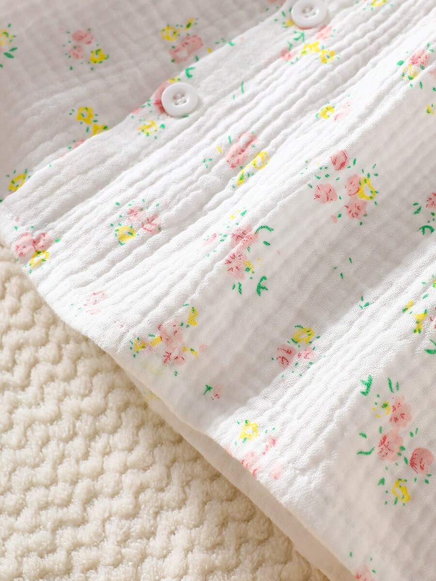 Baby Daisy Print Ruffled Hem Dress for Cute Summer Daily Wear
