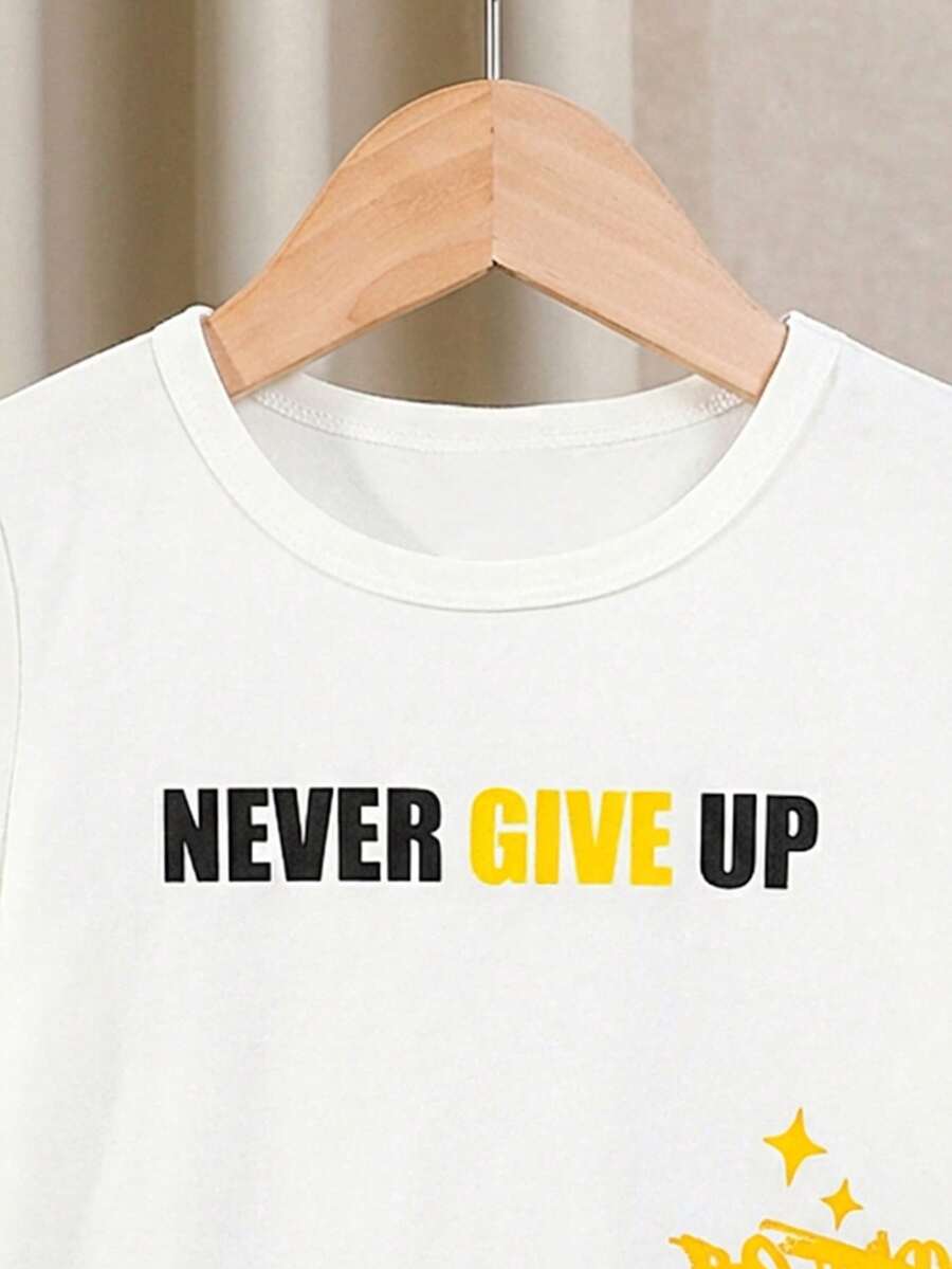 Baby Boy Letter Print T Shirt and Large Pocket Pants 2 Piece Casual Outfit Set for Spring Summer Autumn