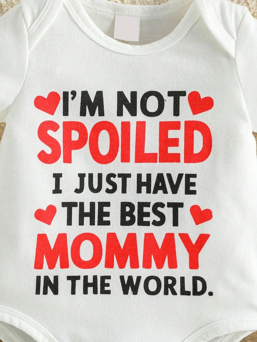 Unisex Newborn Baby Letter Slogan Short Sleeve Bodysuit Neutral White Everyday Outfit