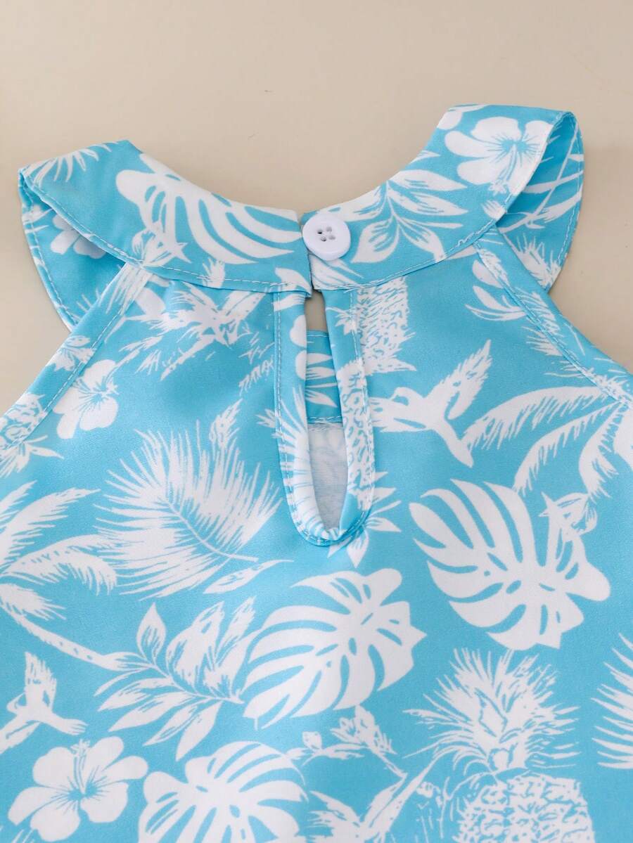 Cute Two Piece Floral Summer Clothing Set For Little Girls Elegant Style