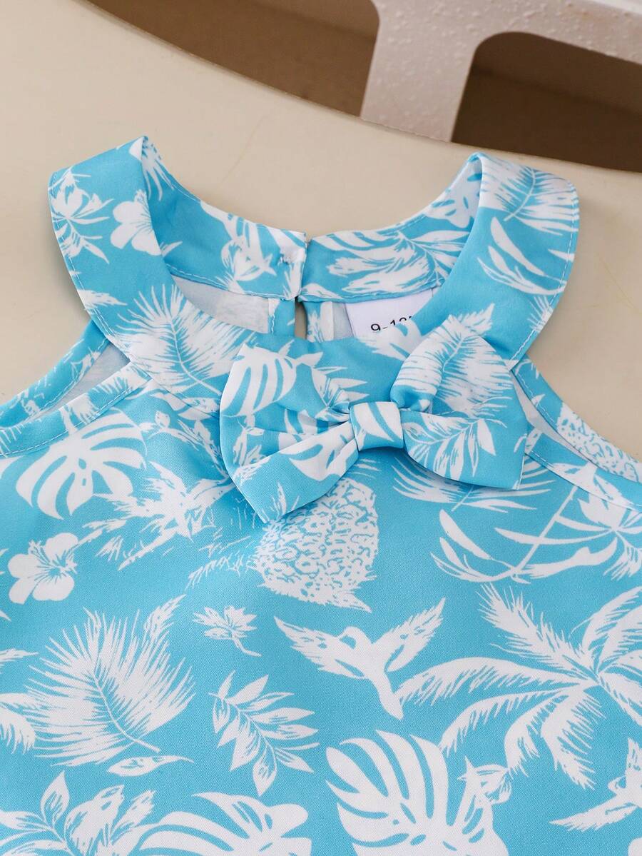 Cute Two Piece Floral Summer Clothing Set For Little Girls Elegant Style