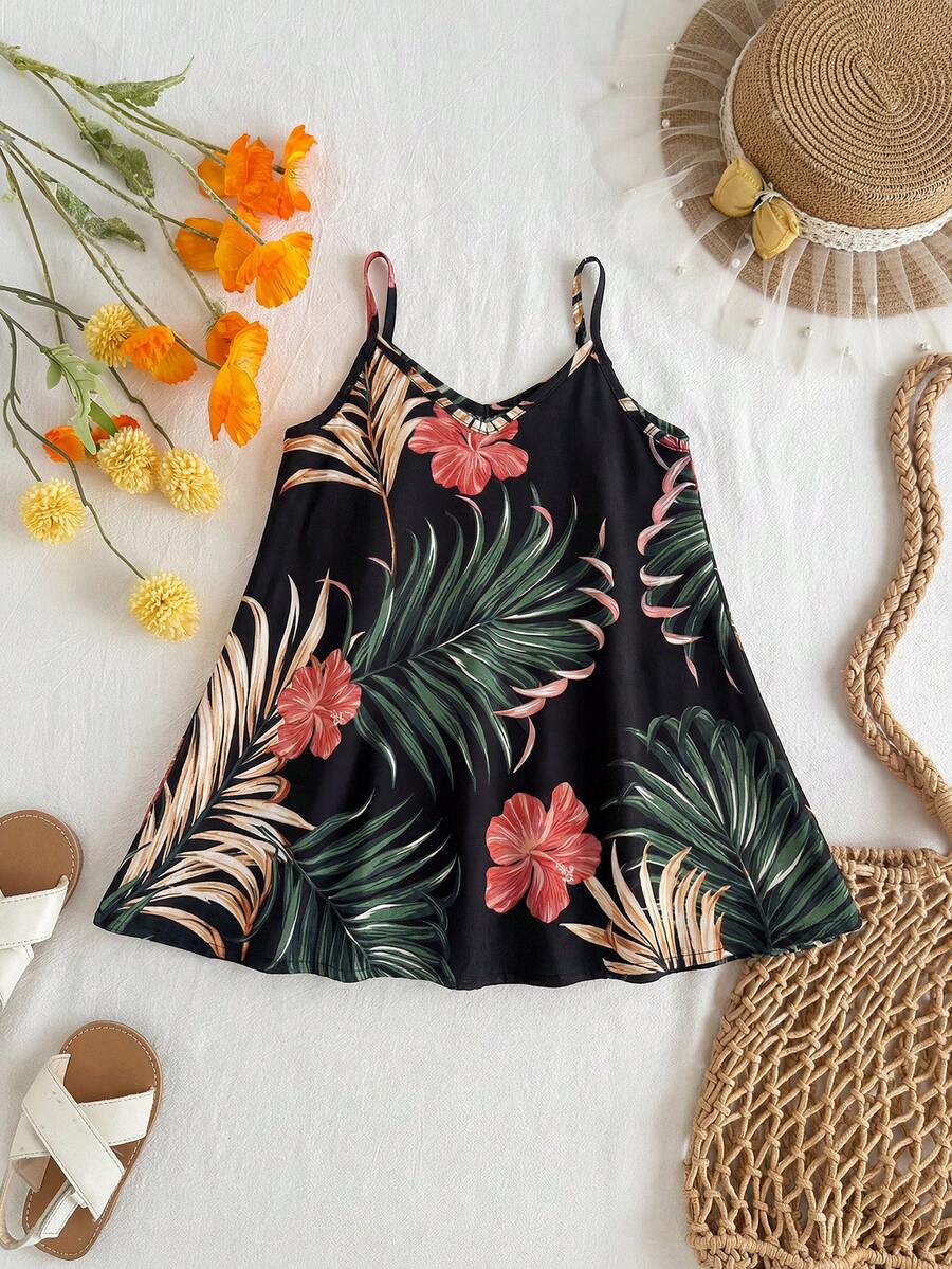 Toddler Girls Rainbow Stripe Sundress Loose Casual Beach Vacation Wear