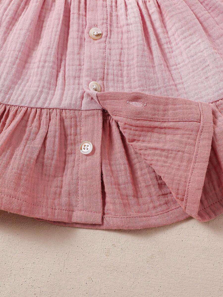 Baby Colorblock Ruffle Hem Dress for Cute Casual Daily Wear