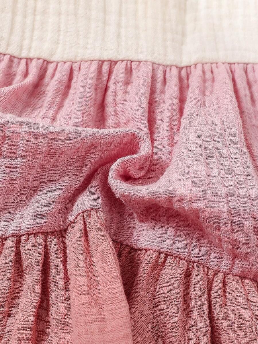 Baby Colorblock Ruffle Hem Dress for Cute Casual Daily Wear
