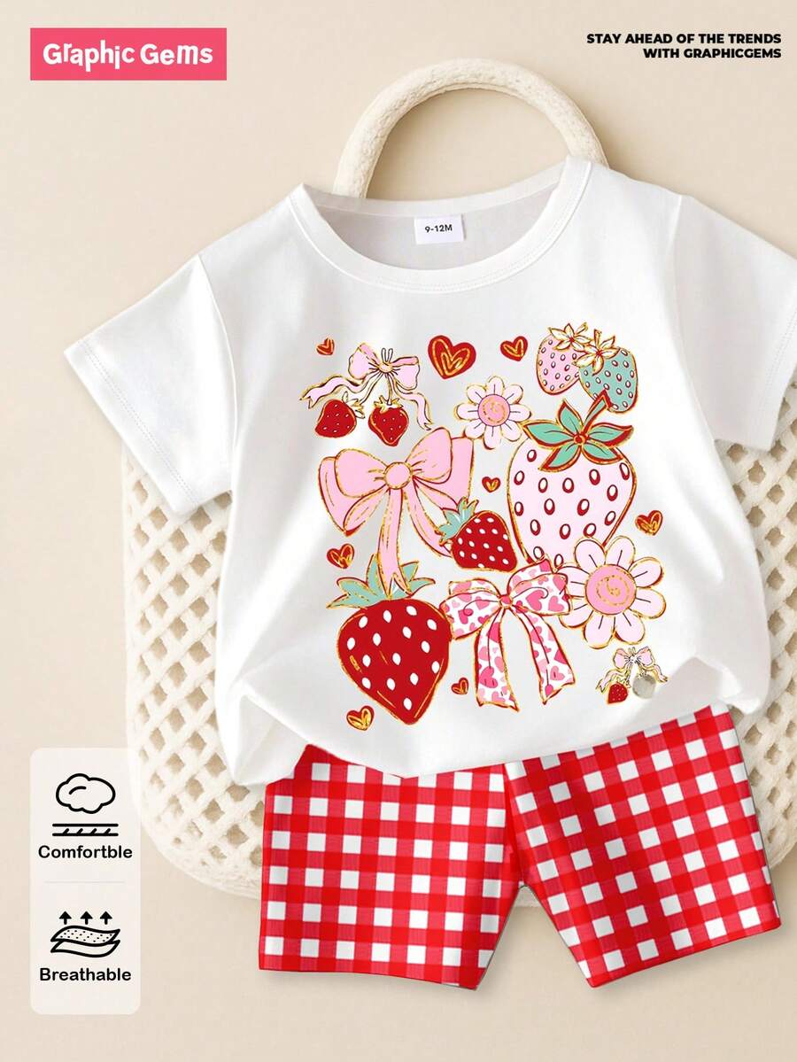 Vacation Ready Floral Print Set For Baby Girls With Tee And Shorts