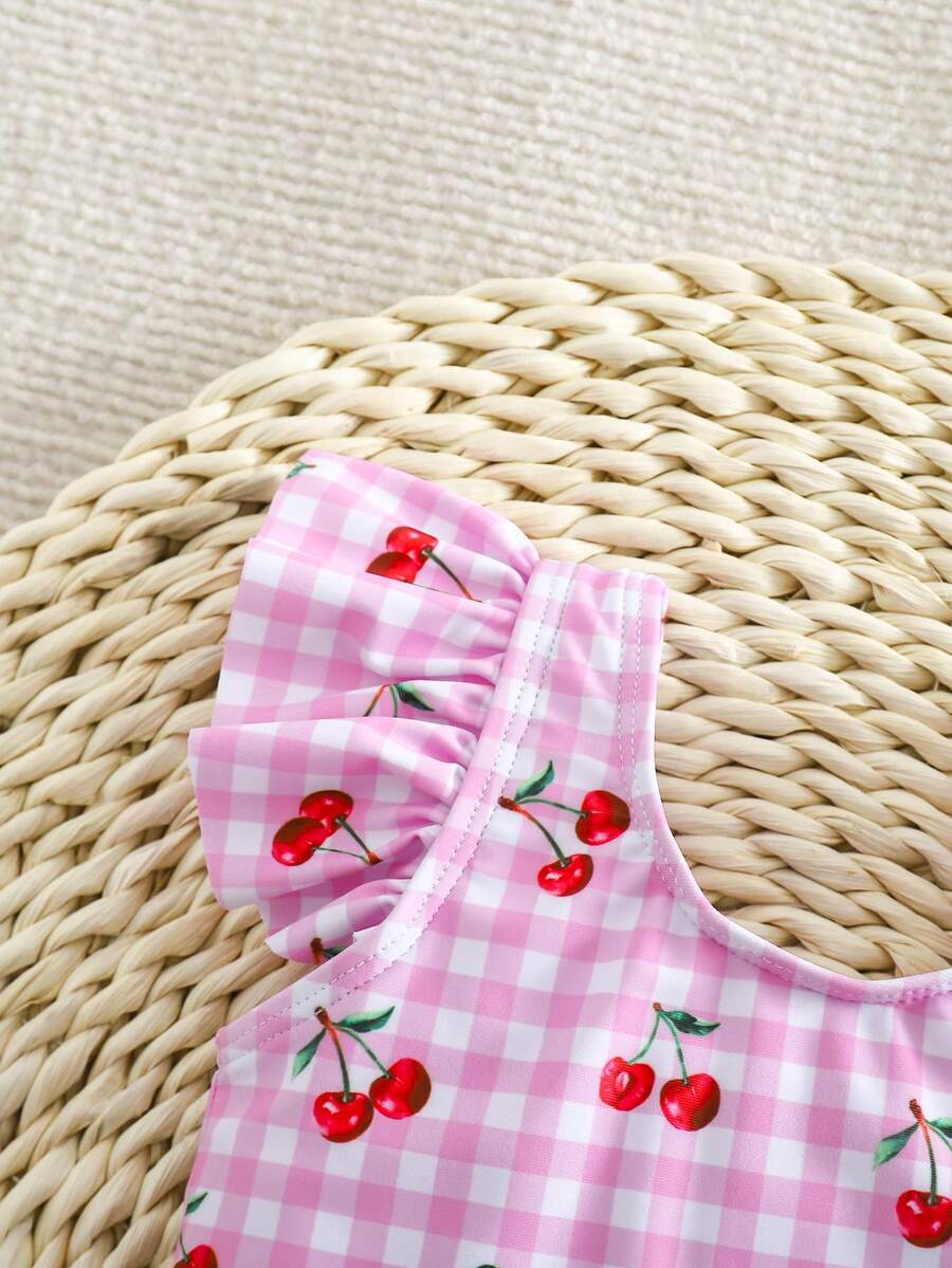 Baby Girls Minimalist Spaghetti Strap One Piece Swimsuit Casual Summer Beachwear