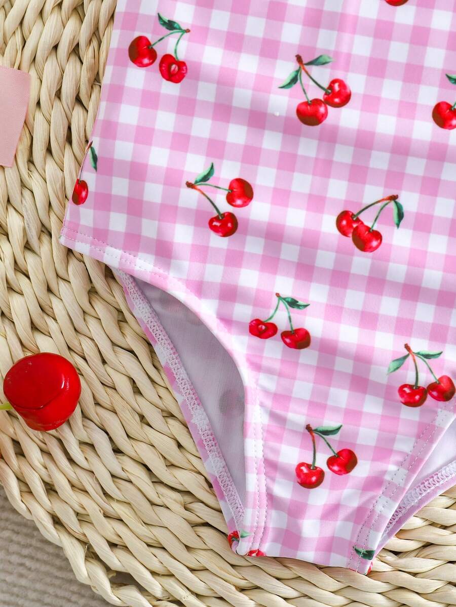 Baby Girls Minimalist Spaghetti Strap One Piece Swimsuit Casual Summer Beachwear