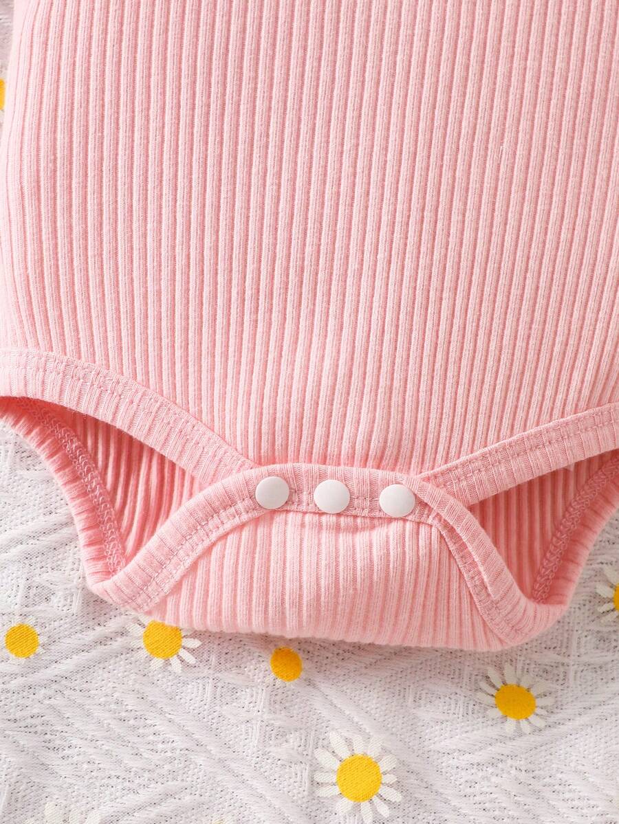 Baby Girl 2026 Summer 3pcs Buttoned Bodysuit and Lemon Skirt Set with Headband