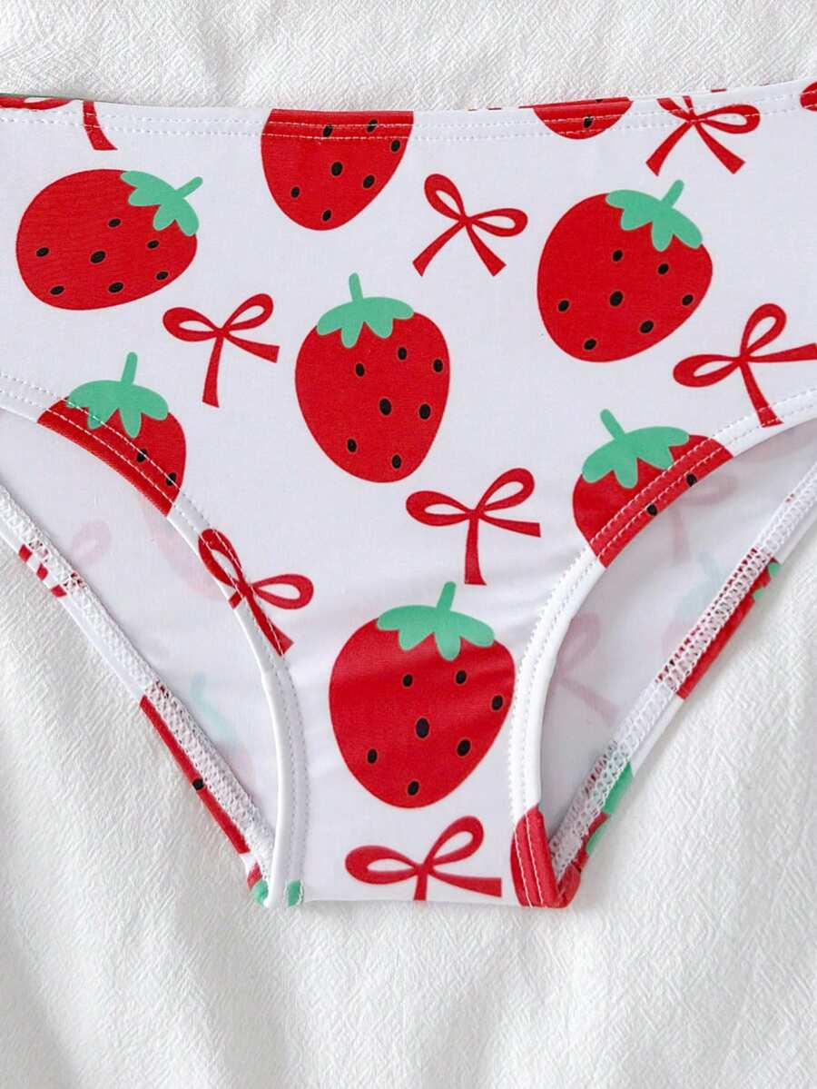 Baby Girls Leopard Print Bikini Set With Ruffle Trim Cute Summer Swimwear
