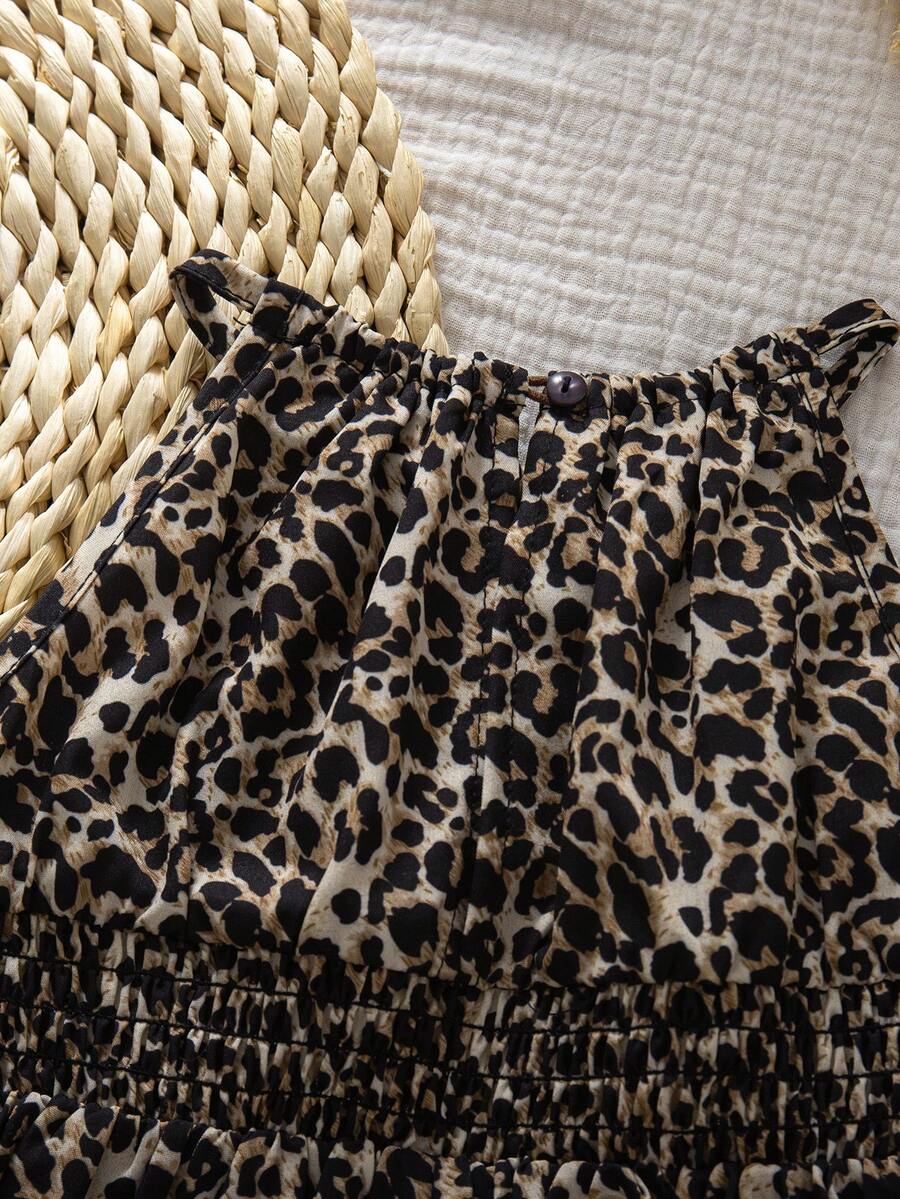 Baby Girl Leopard Print Sleeveless Dress Cute Summer Vacation Outfit Mommy and Me Matching Look
