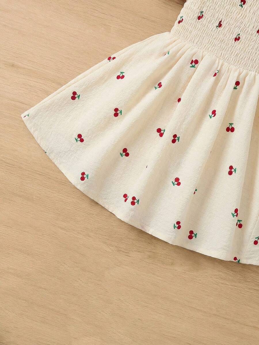 Baby Girl Butterfly Sleeve Square Neck Dress Cute Summer Casual Outfit