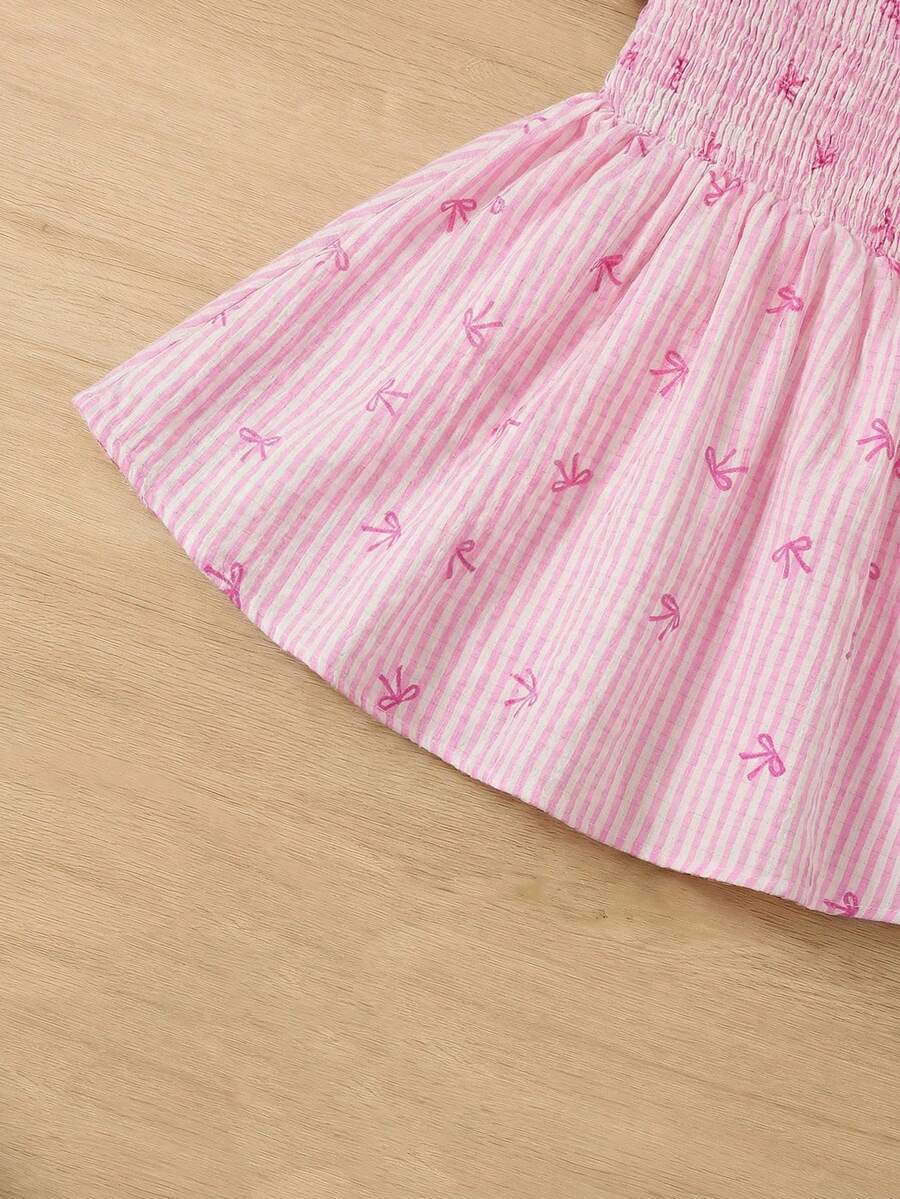 Baby Girl Butterfly Sleeve Square Neck Dress Cute Summer Casual Outfit