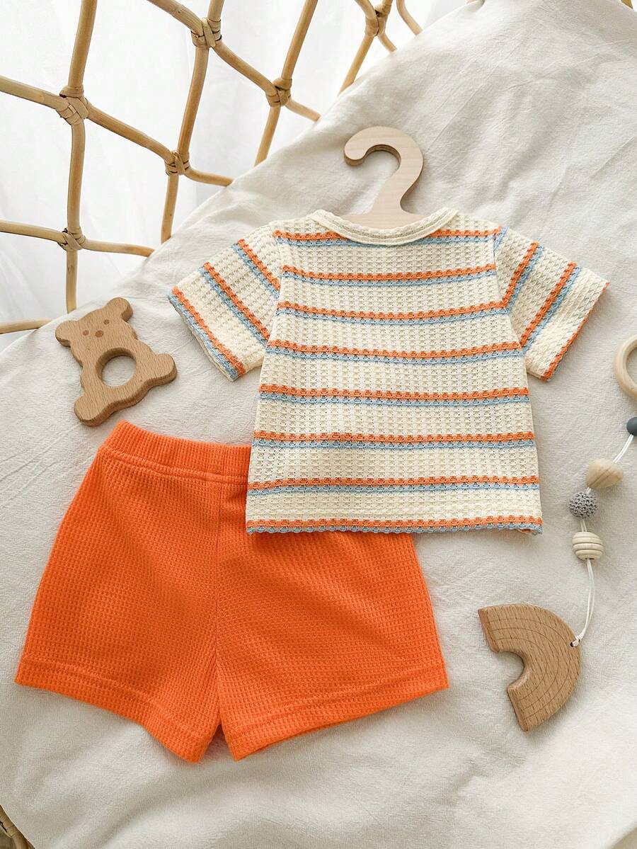 2PCS Baby Boy Coconut Tree Top and Dinosaur Shorts Set for Cute Summer Daily Wear