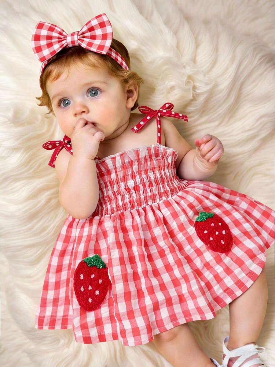 Baby Blue Plaid Floral Embroidered Cami Dress for Cute Spring and Summer Outings