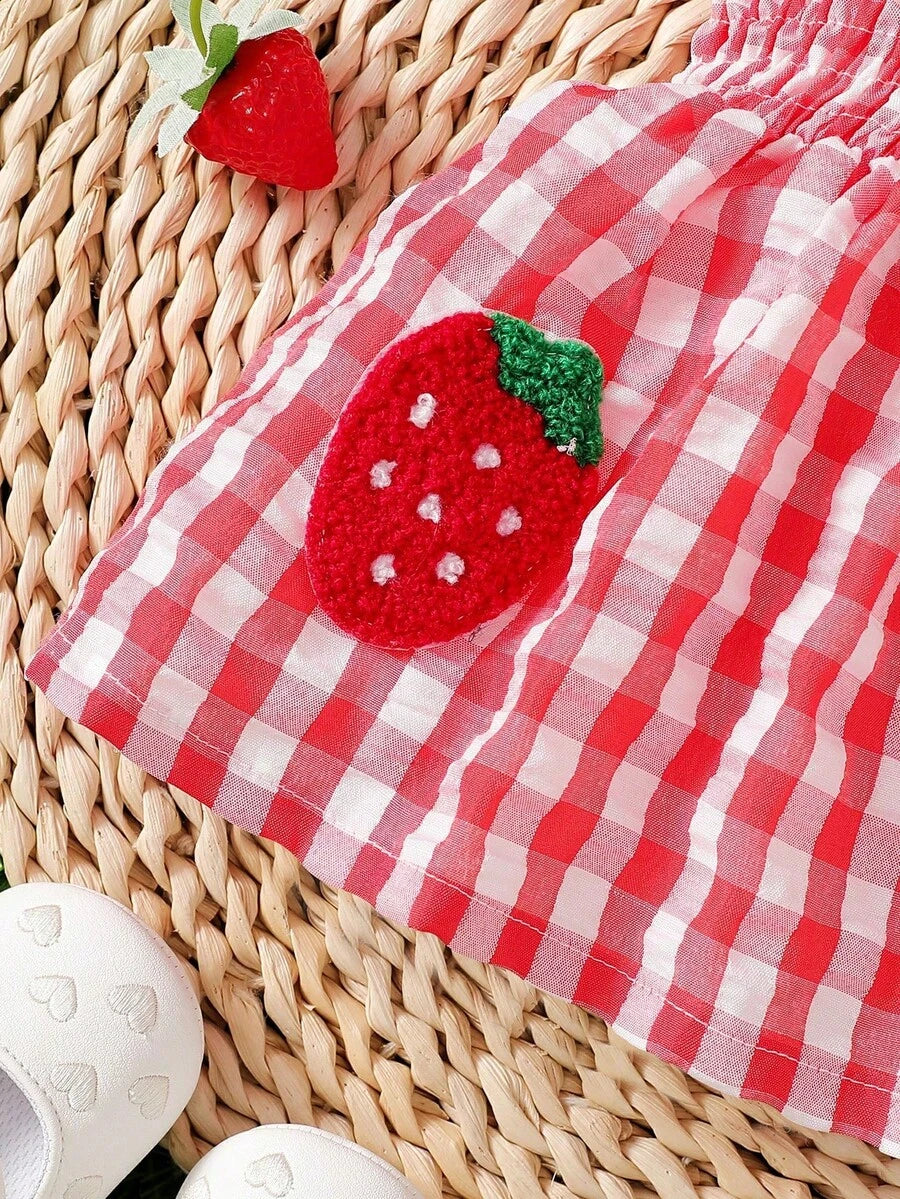 Baby Blue Plaid Floral Embroidered Cami Dress for Cute Spring and Summer Outings