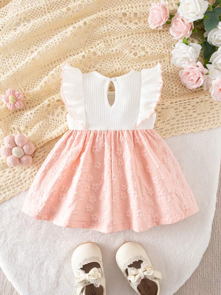 Baby Ditsy Floral Cinched Waist Dress for Cute Spring and Summer Wear