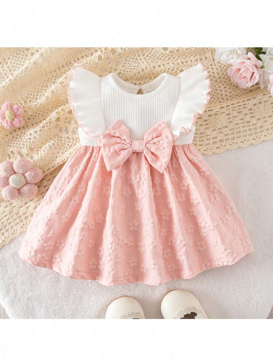 Baby Ditsy Floral Cinched Waist Dress for Cute Spring and Summer Wear