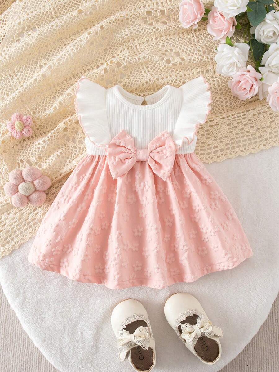 Baby Ditsy Floral Cinched Waist Dress for Cute Spring and Summer Wear