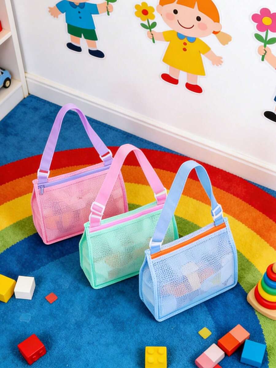 Reusable Beach Tote Bag Lightweight Multipurpose Toy Storage Diaper Bag for Travel and Family Outings