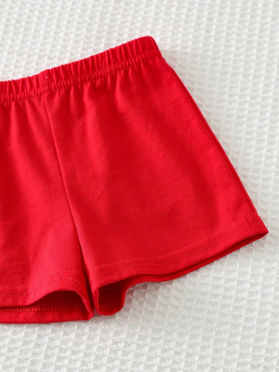 Newborn Boy & Girl Summer Knit Outfit -Cute Cartoon Bear Striped Shirt & Shorts Set