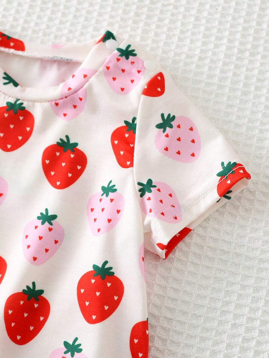 Newborn Boy & Girl Summer Knit Outfit -Cute Cartoon Bear Striped Shirt & Shorts Set