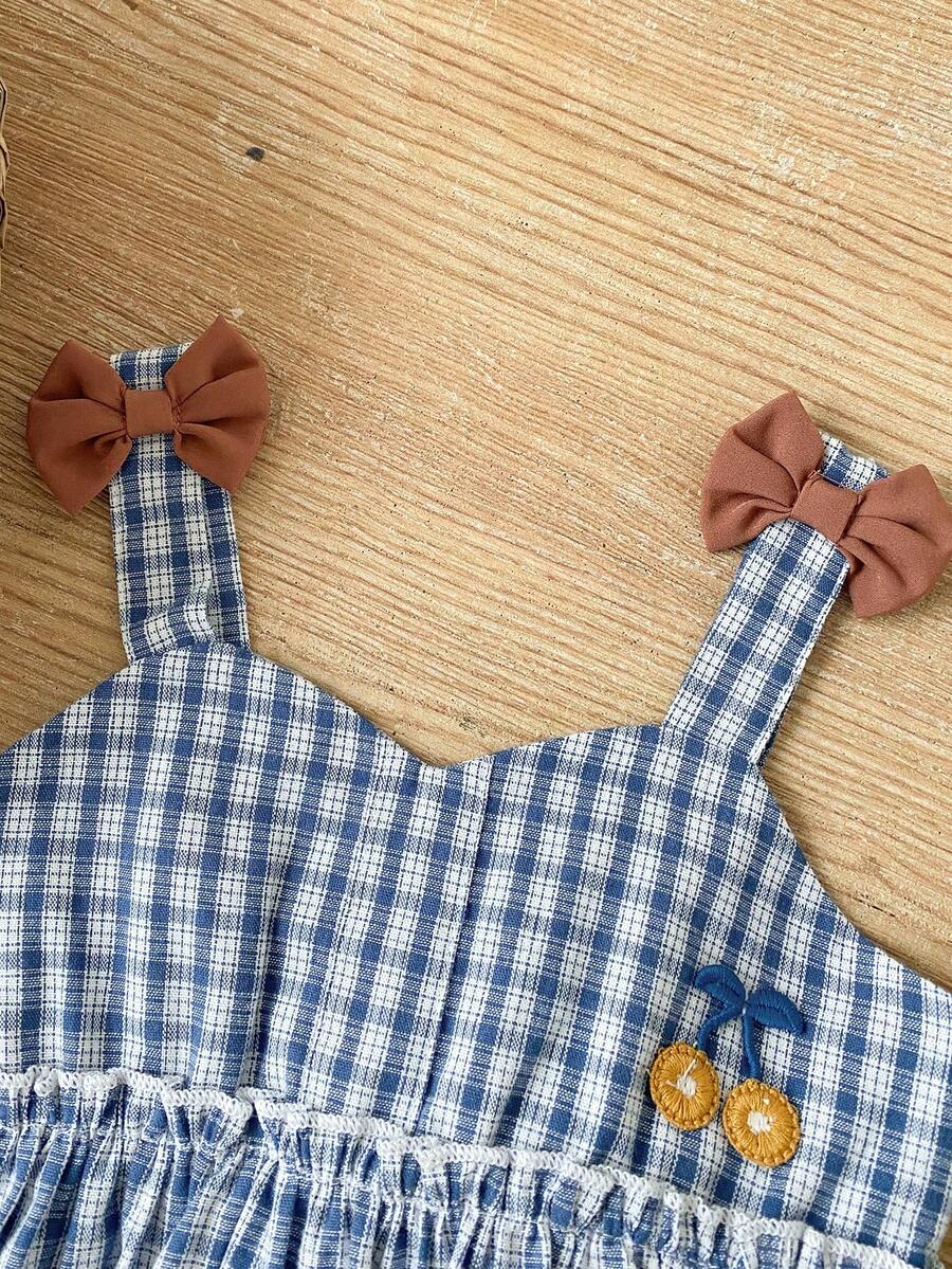 Cute Cherry Summer Clothing Set For Little Girls Party And Outing Style