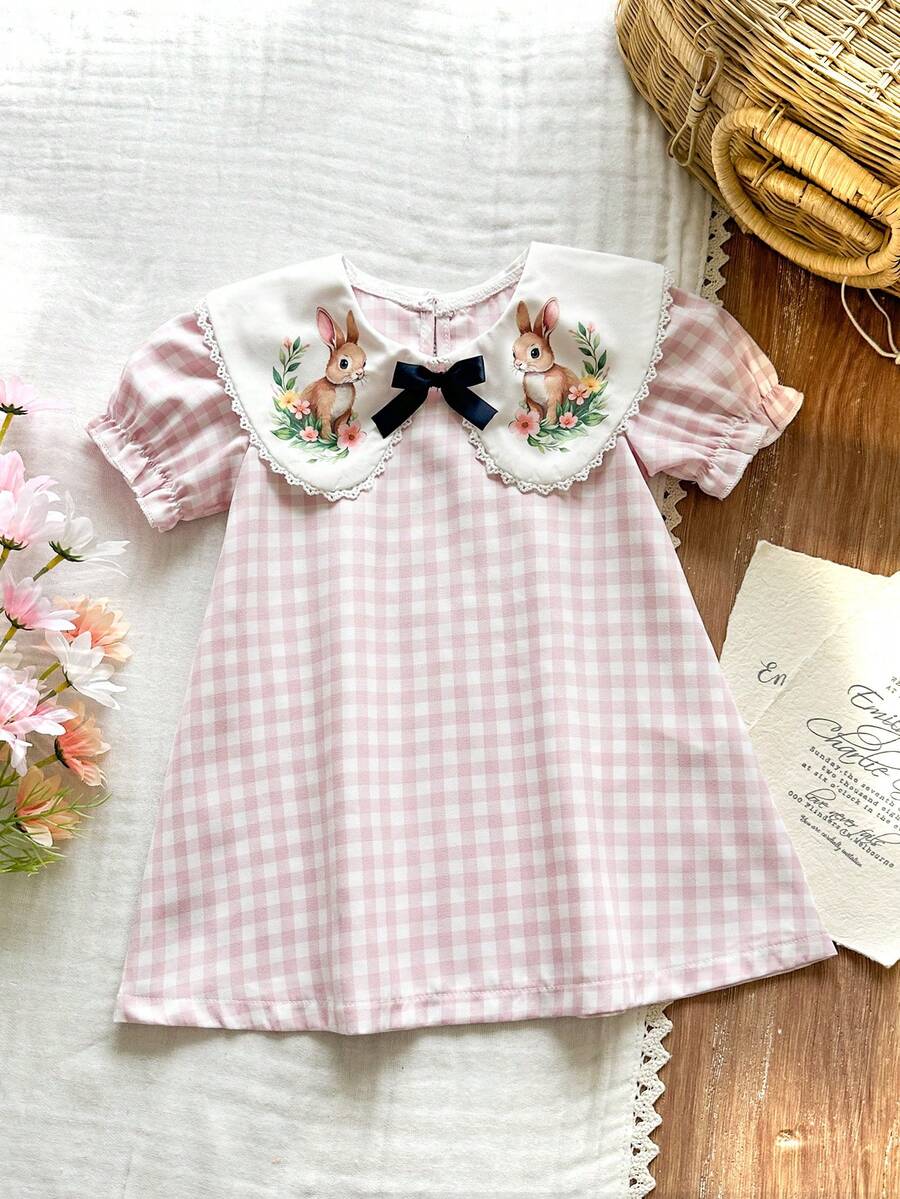 Infant Girl Peter Pan Collar Floral Embroidered Summer Dress for Casual Wear