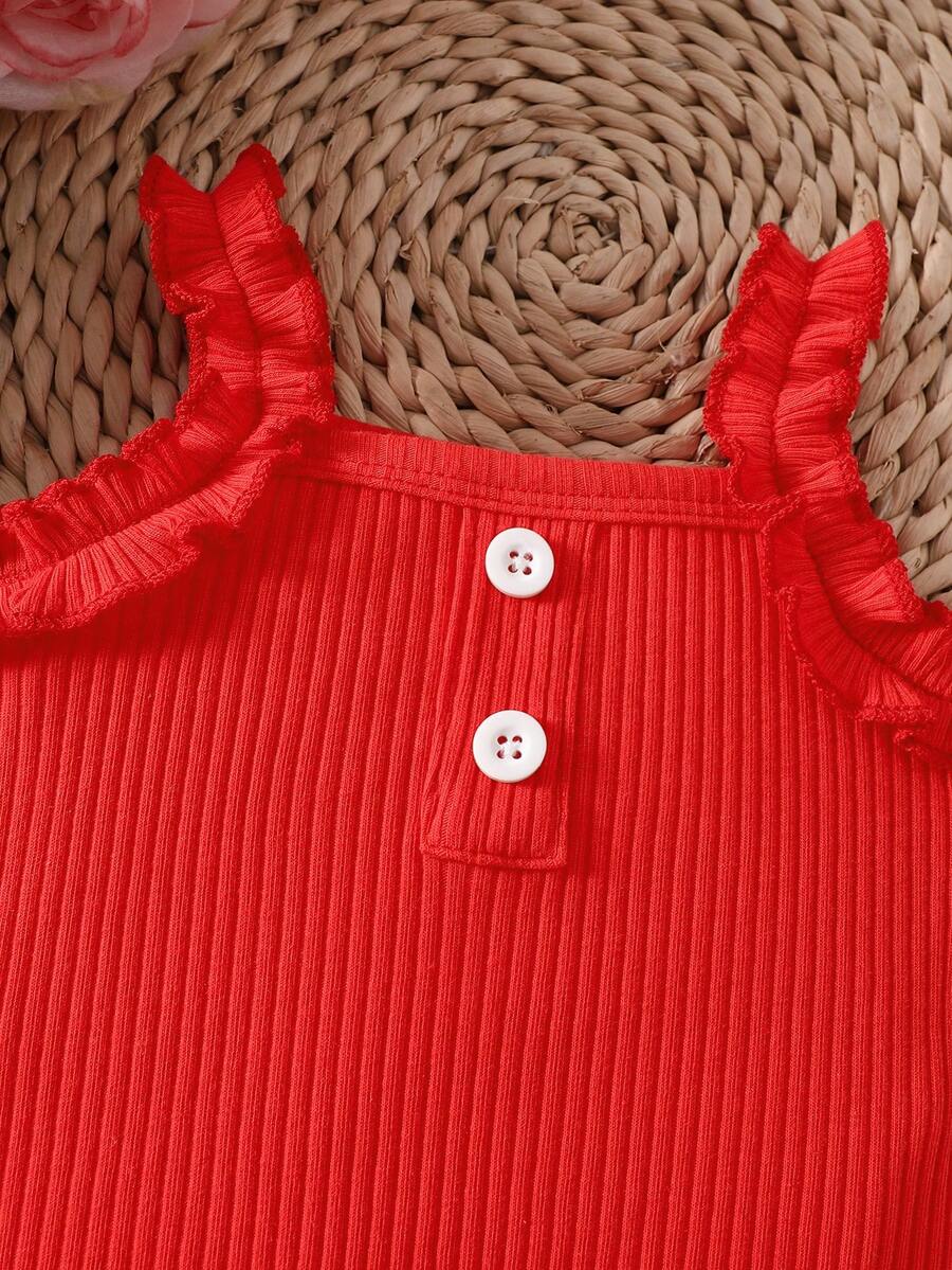 Baby Girl 2026 Summer 3pcs Buttoned Bodysuit and Lemon Skirt Set with Headband