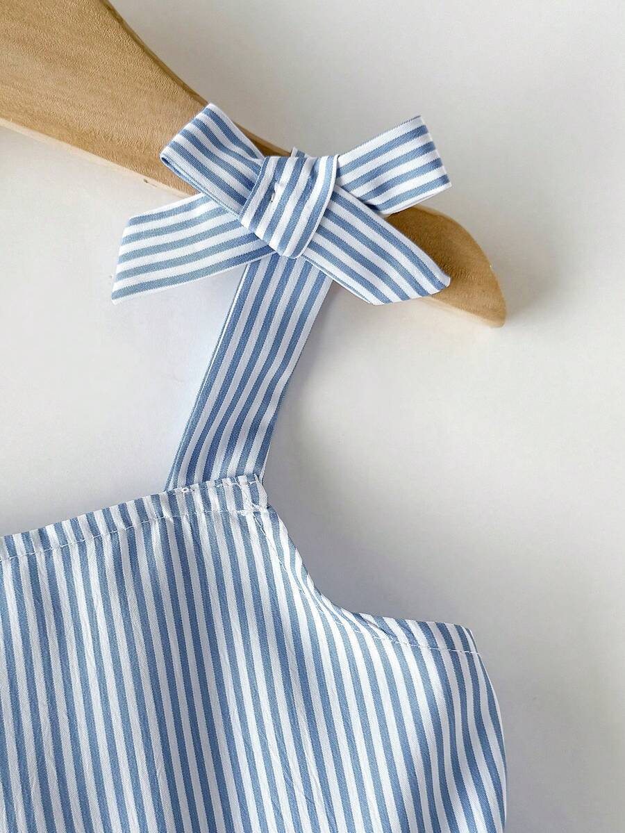 Little Girls Floral Print Sleeveless Dress With Bow Tie Waist Cute Summer Outfit