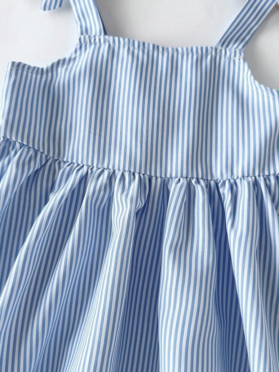 Little Girls Floral Print Sleeveless Dress With Bow Tie Waist Cute Summer Outfit