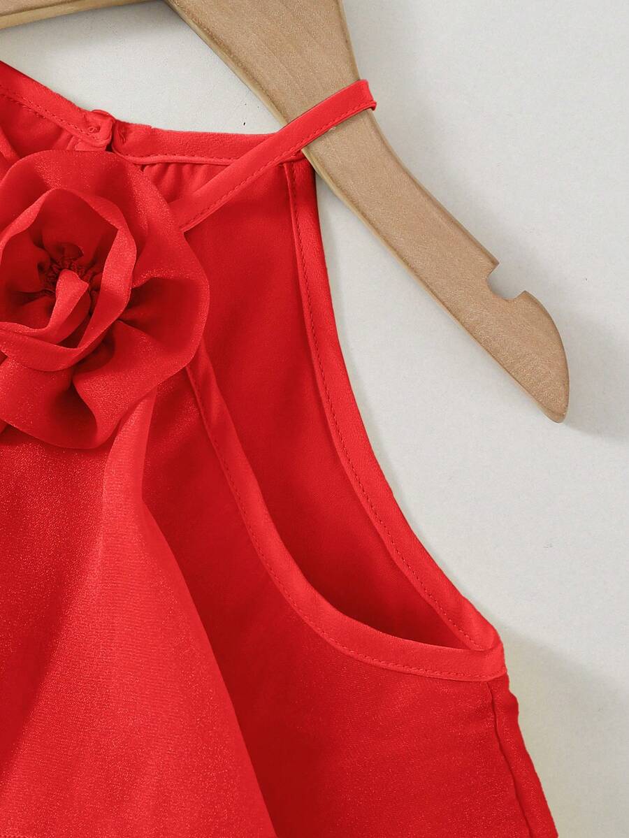 Toddler Girls Sleeveless Floral Sundress With Ruffle Detail Cute Party Wear