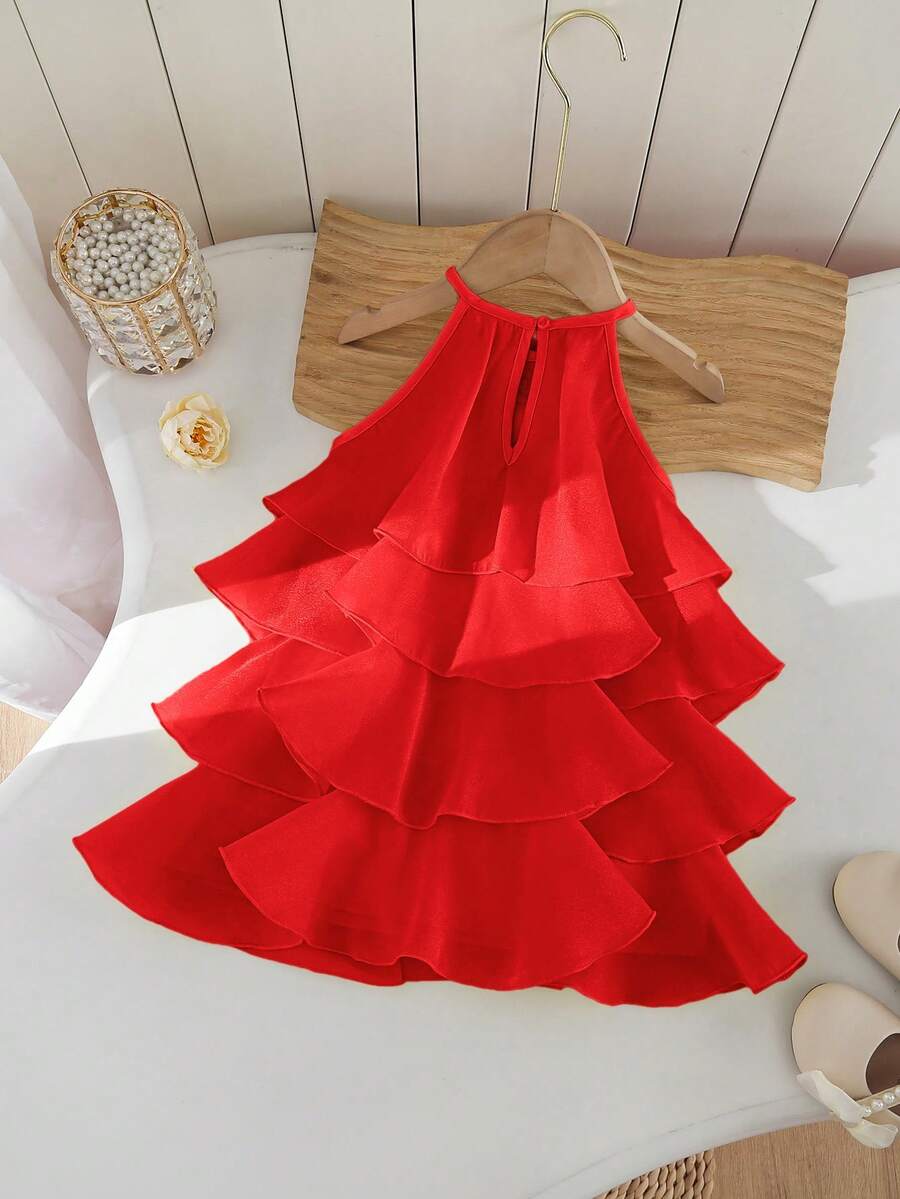 Toddler Girls Sleeveless Floral Sundress With Ruffle Detail Cute Party Wear