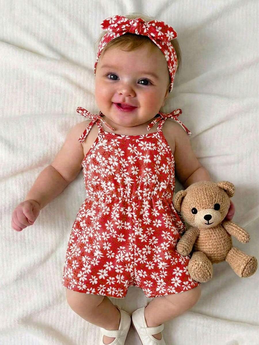 Baby Ditsy Floral Romper for Cute Summer Daily Wear and Outings