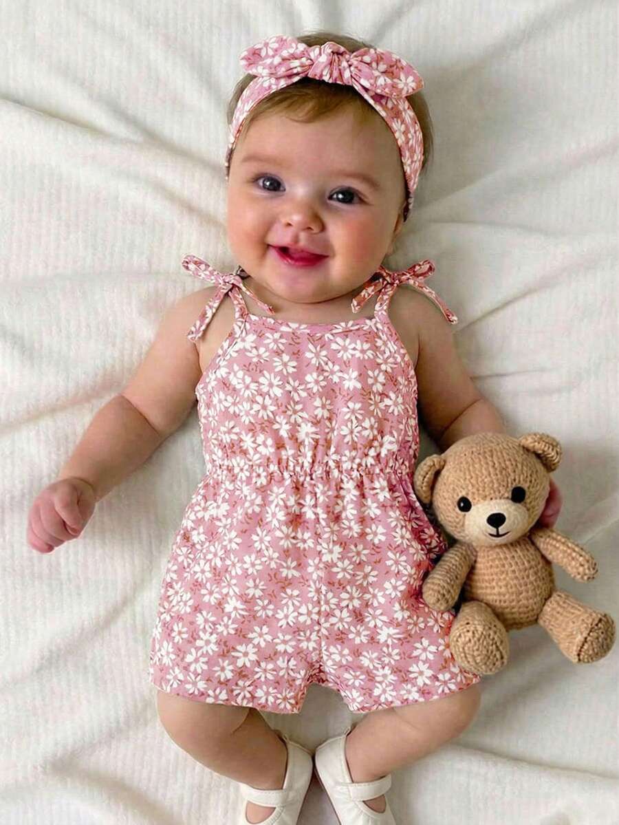 Baby Ditsy Floral Romper for Cute Summer Daily Wear and Outings
