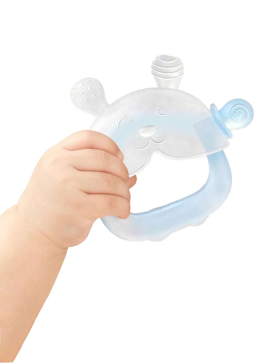 Baby Animal Shaped Silicone Teether Handguard Teething Ring Sensory Toy for Babies 3 Months Plus