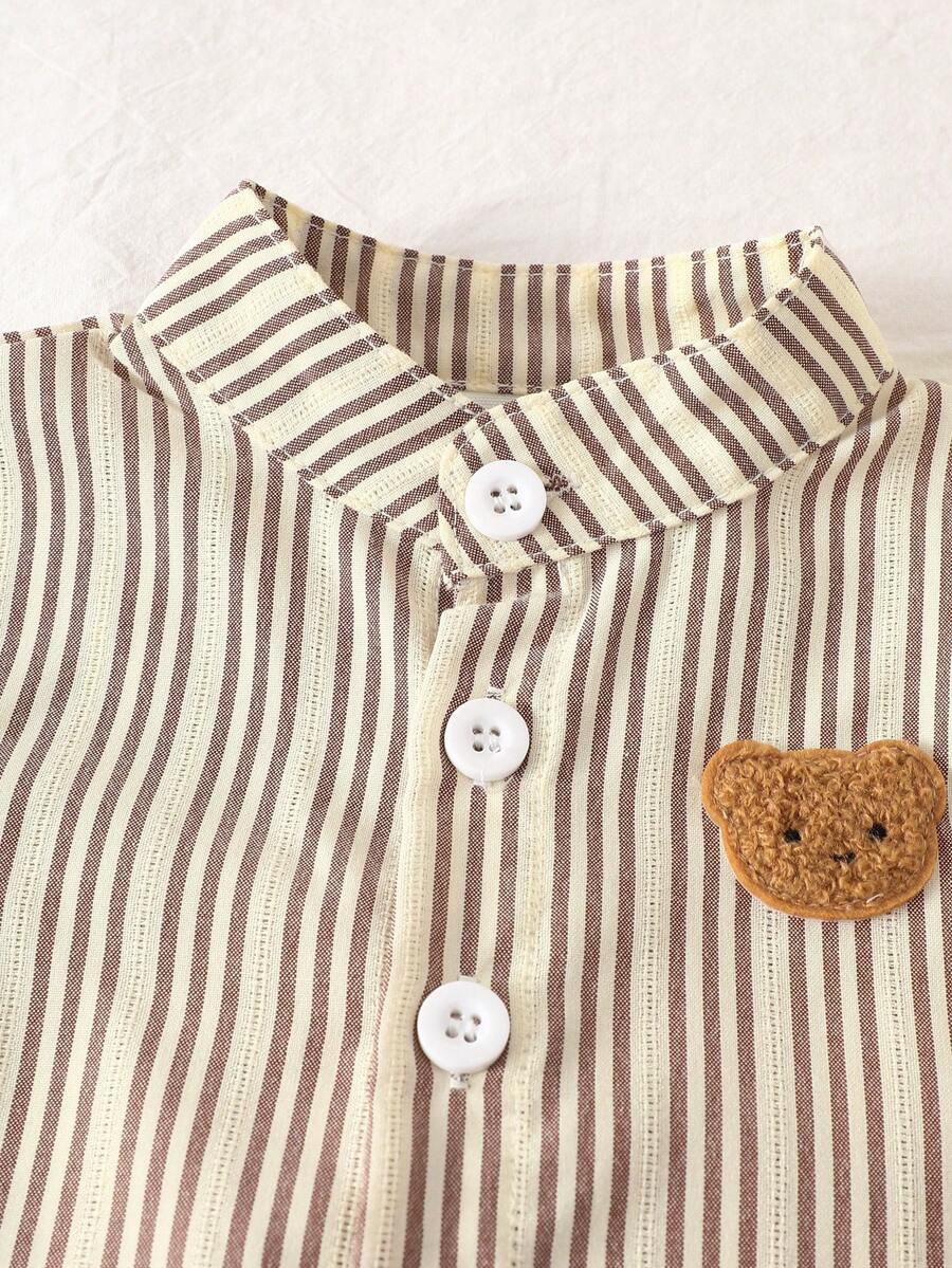 2PCS Baby Boy Gentleman Style Shirt and Shorts Set for Stylish Summer Daily Wear