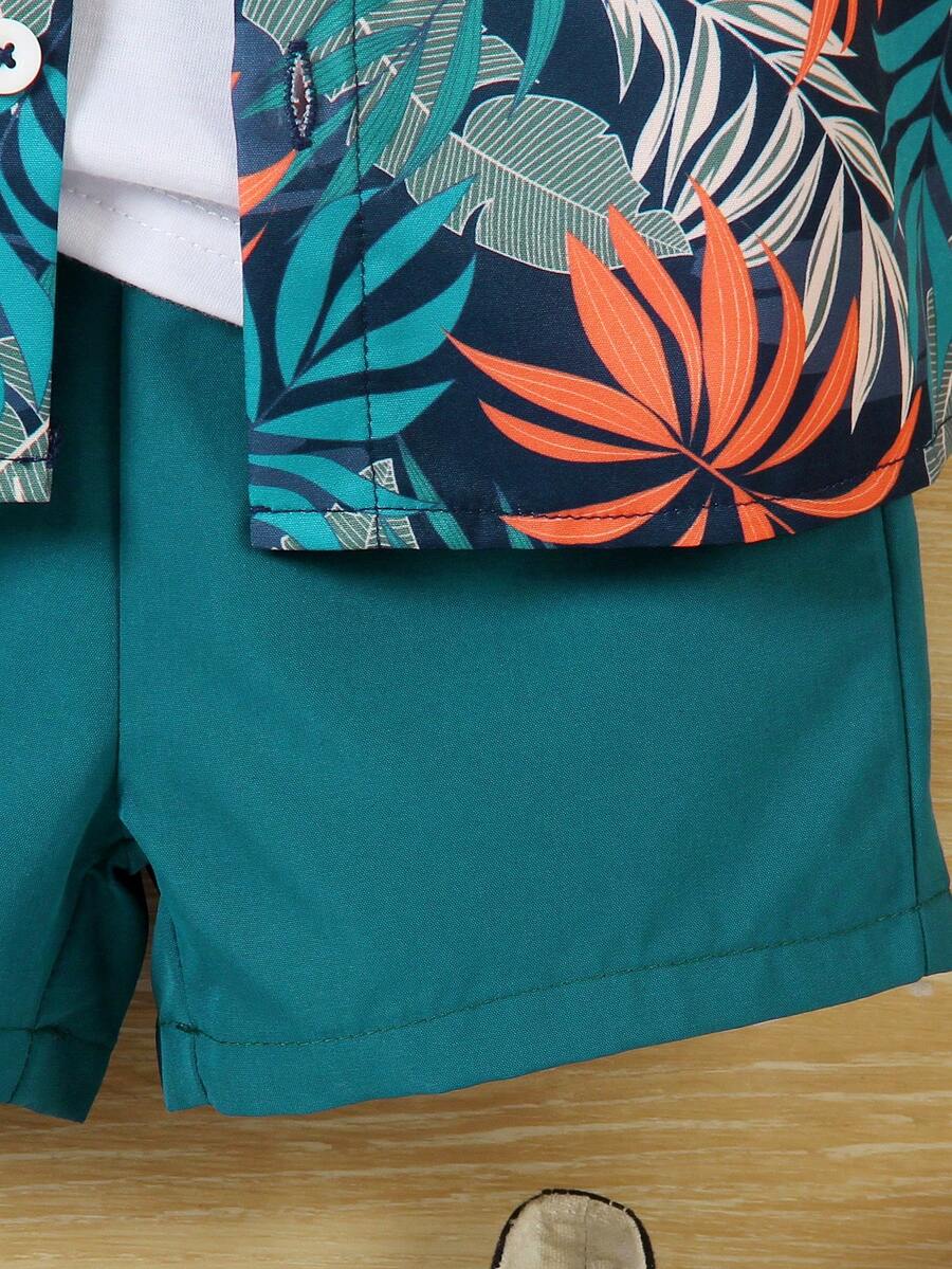 Toddler Boys' Summer Vacation Outfit: Tropical Plant Short Sleeve Set