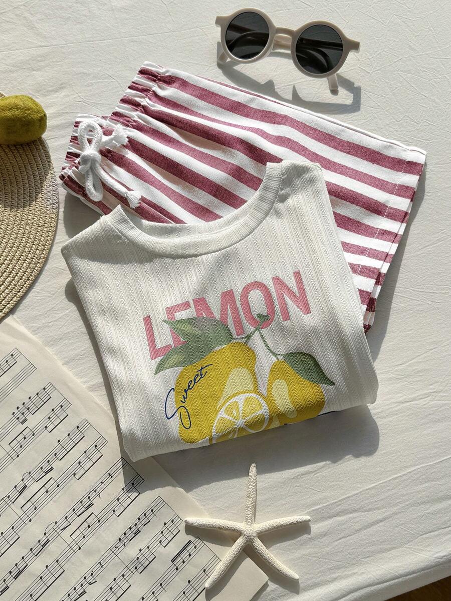 Baby Boy Animal Crayon Print T Shirt and Knitted Shorts 2 Piece Casual Spring Summer Outfit Set