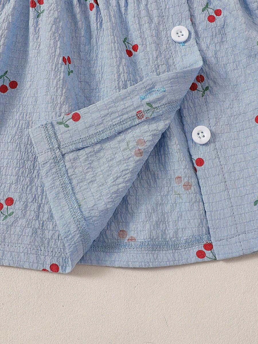 2PCS Baby Watercolor Floral Dress and Hairband Set for Cute Summer Outings