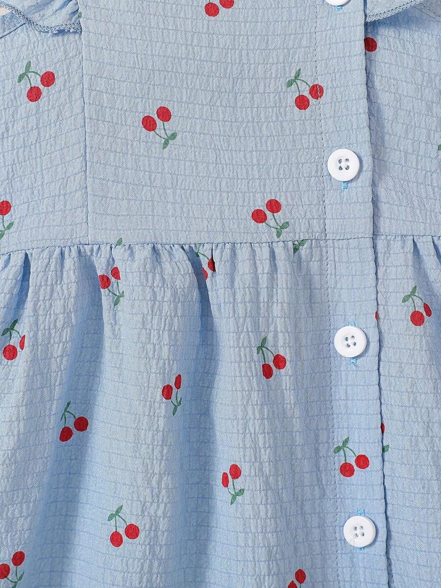 2PCS Baby Watercolor Floral Dress and Hairband Set for Cute Summer Outings