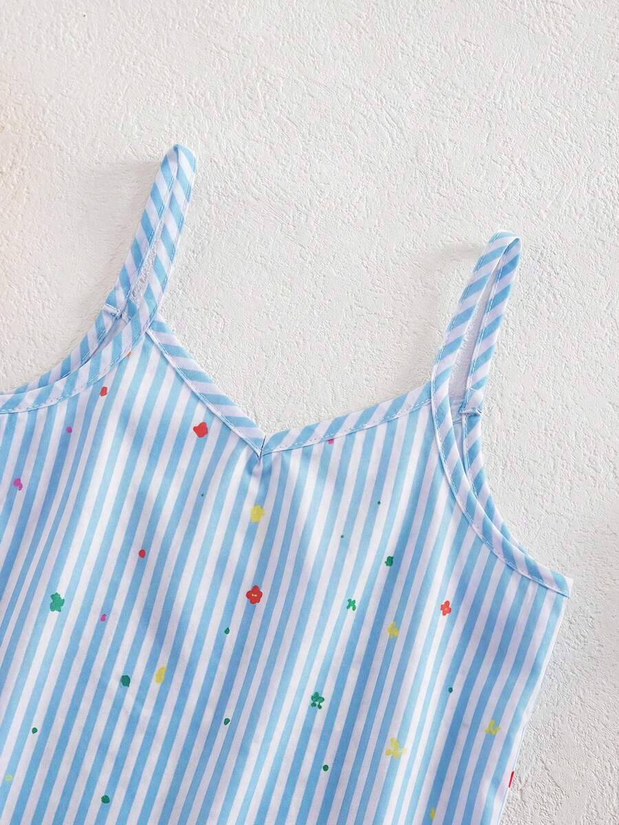 Toddler Girls Rainbow Stripe Sundress Loose Casual Beach Vacation Wear