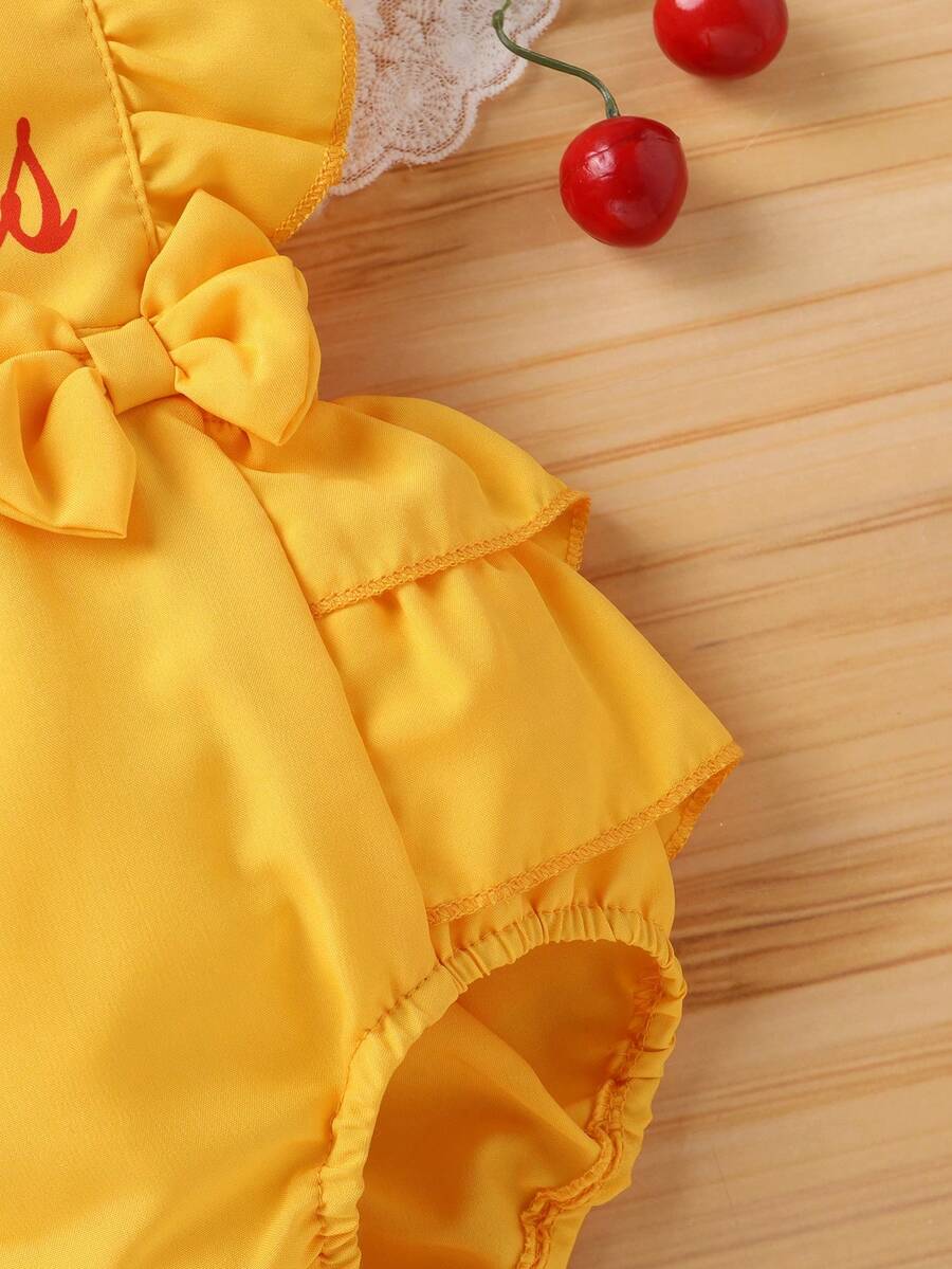 Baby Girl Crown And Letter Print Dress With Headband Cute Summer Outfit