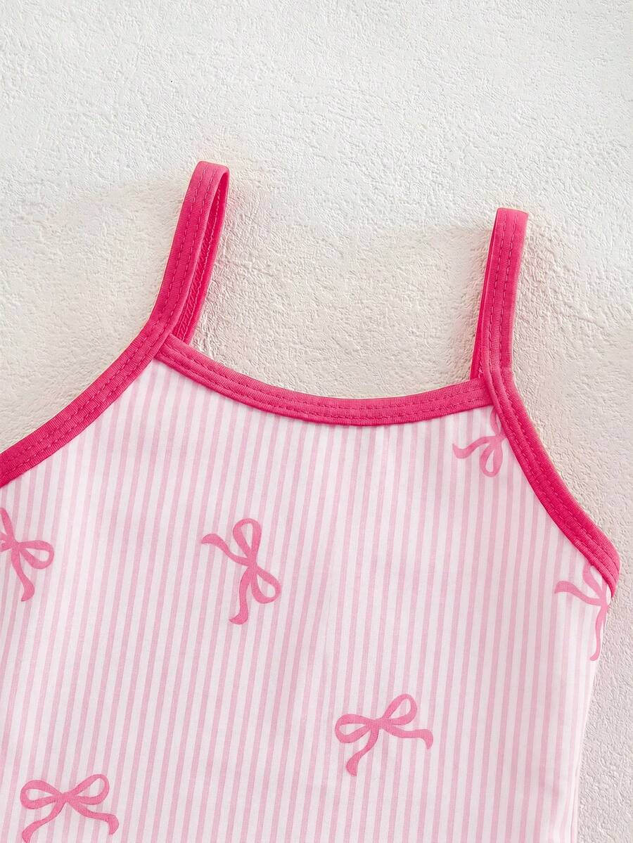 Baby Watermelon Print Ruffle Sleeveless One-Piece Swimsuit for Summer Beach Days