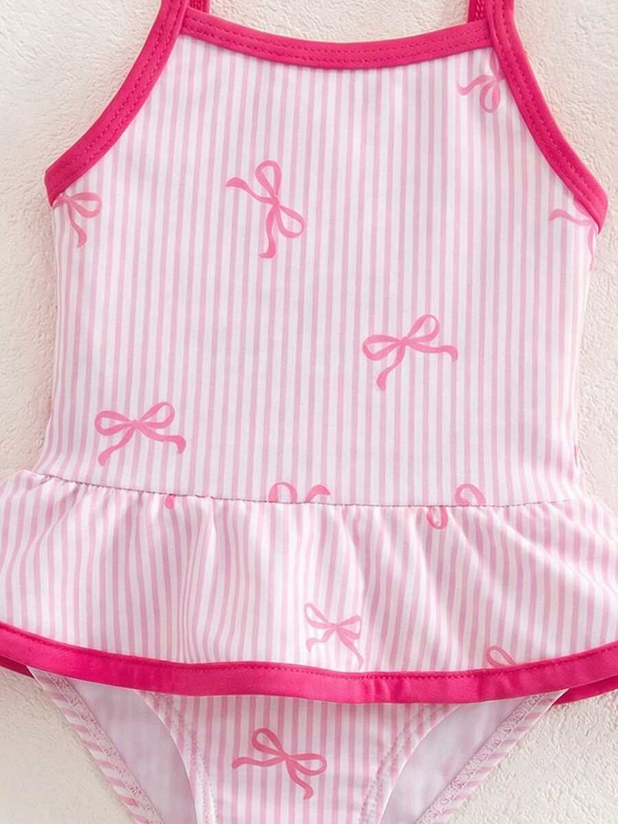 Baby Watermelon Print Ruffle Sleeveless One-Piece Swimsuit for Summer Beach Days