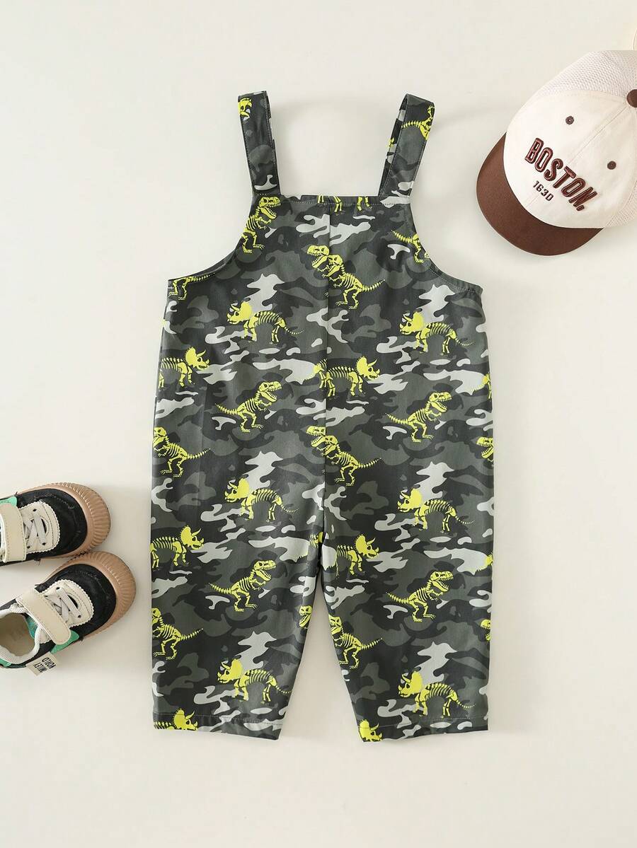 Striped Baby Boys Jumpsuit With Cartoon Bear Design Casual Kids Outfit